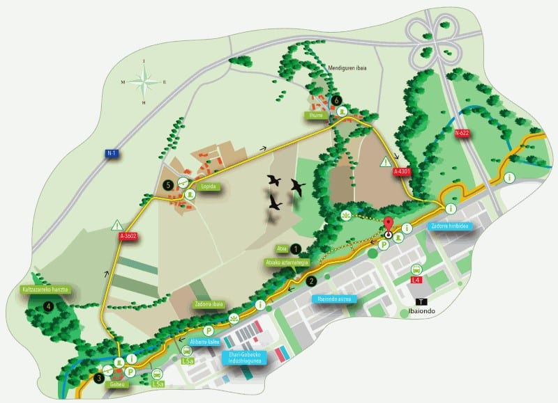 Plan général de l'anneau vert
Secteur d'ibilbidea
Lac de Salburua
Secteur de Salburua